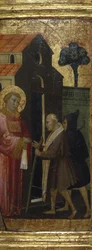 Der heilige Laurentius verteilt Almosen an die Armen